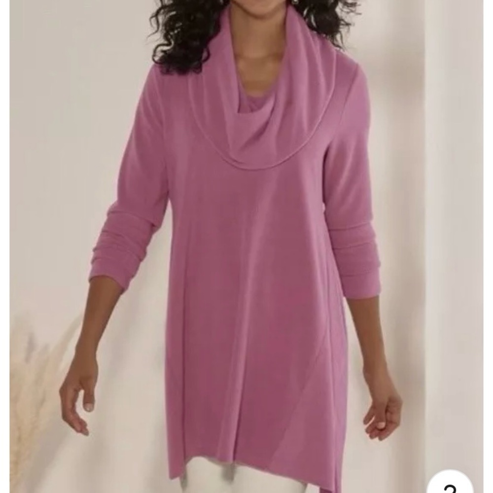 Soft Surroundings Pullover Longsleeve Cowl Neck Tunic Dress size L